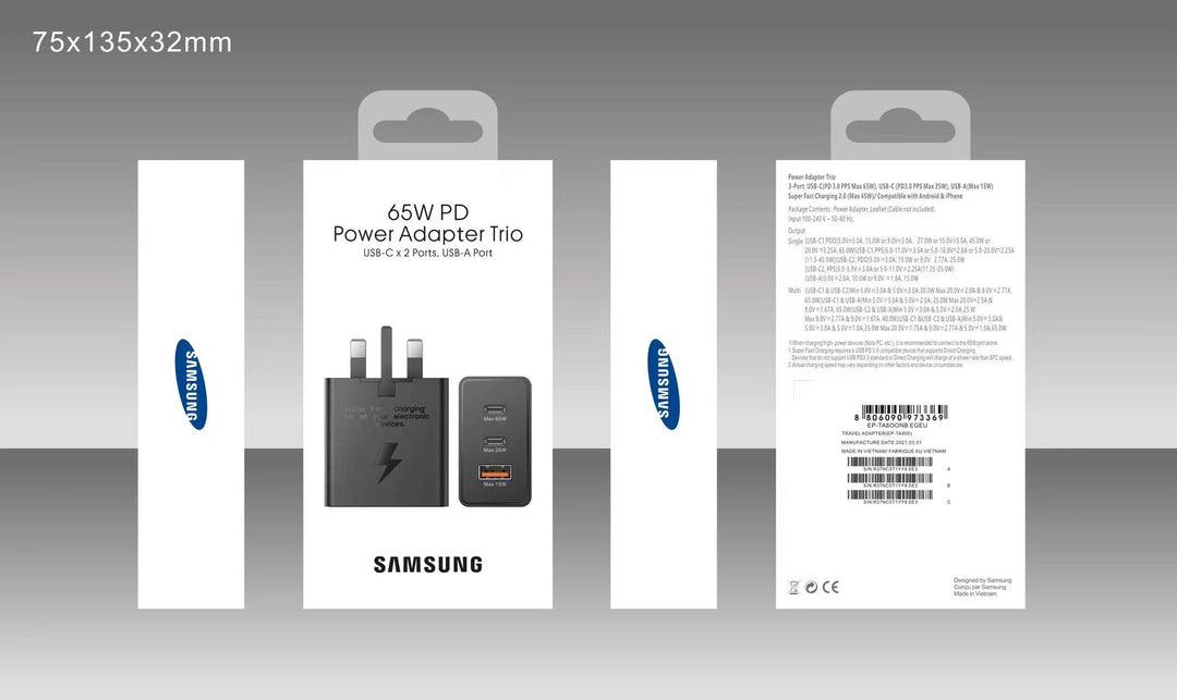 SAMSUNG 65W POWER ADAPTER TRIO