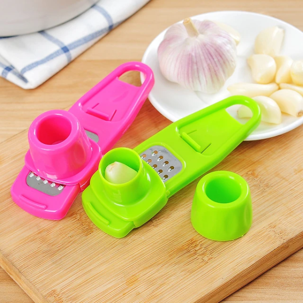 Plastic Garlic Press Grater Slicer Grinding Tool Kitchen Accessories