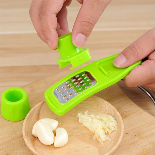 Plastic Garlic Press Grater Slicer Grinding Tool Kitchen Accessories