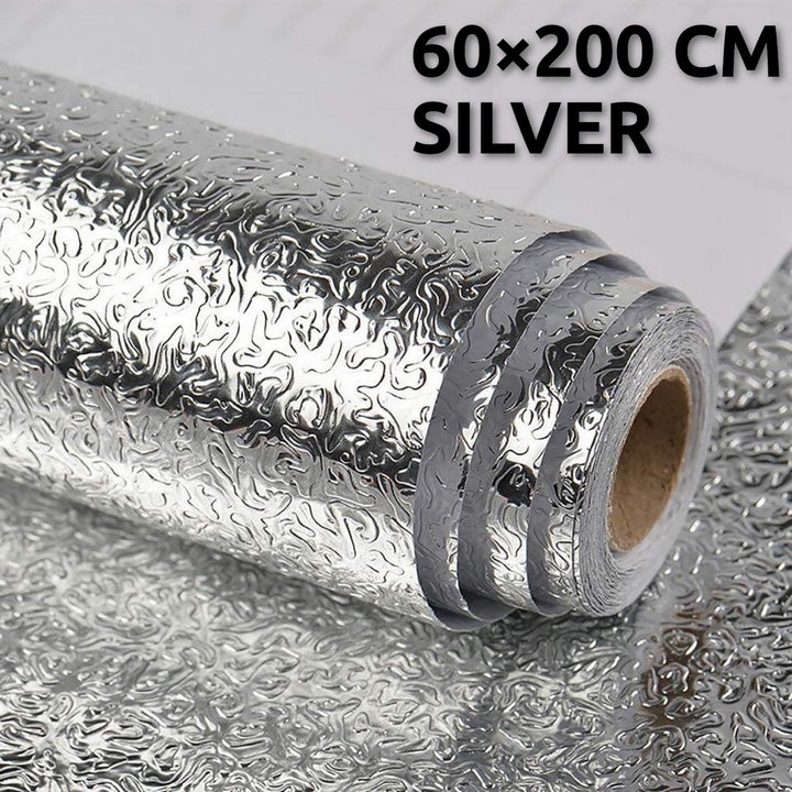 Self Adhesive Silver Aluminum Foil Sheet For Kitchen (60x200cm)