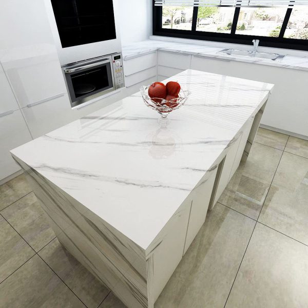 White Marble Sheet Wallpaper Self Adhesive Waterproof